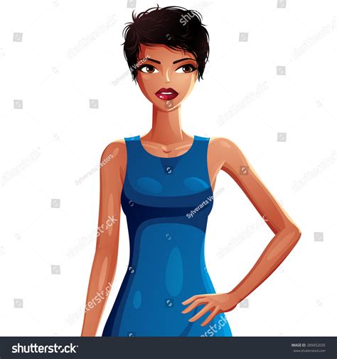 Bright Drawing Gorgeous Brunette Sexy Lady Stock Vector Royalty Free 289452035 Shutterstock
