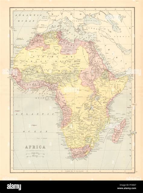 Africa Pre Scramble For Africa Bartholomew 1876 Antique Map Stock