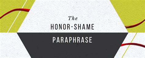New Series The Honor Shame Paraphrase