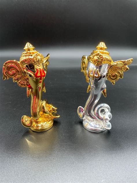 Lord Vinayaka Ganesha Idol Puja Idol Ganapathy Gold Ganesha Enamel