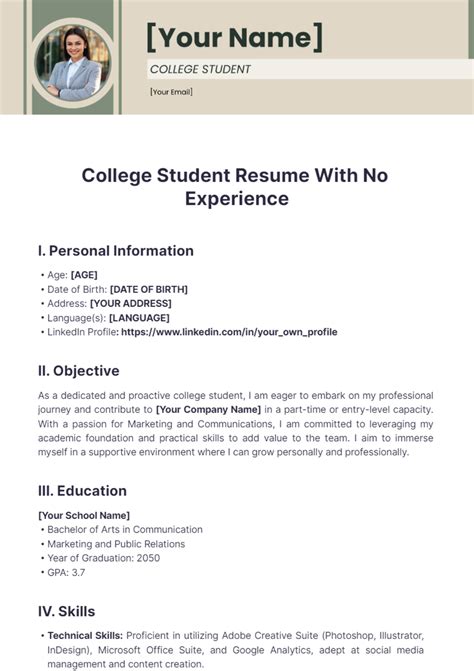 Free No Experience Resume Templates to Edit Online and Download