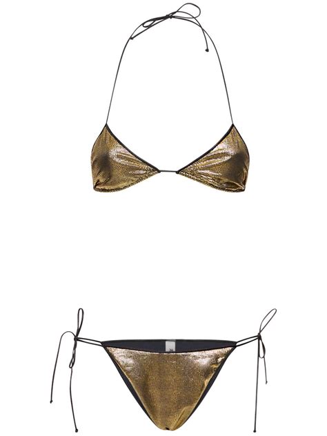 Reina Olga Sam Triangle Bikini Gold Editorialist