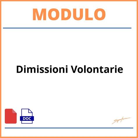 Modulo Dimissioni Volontarie