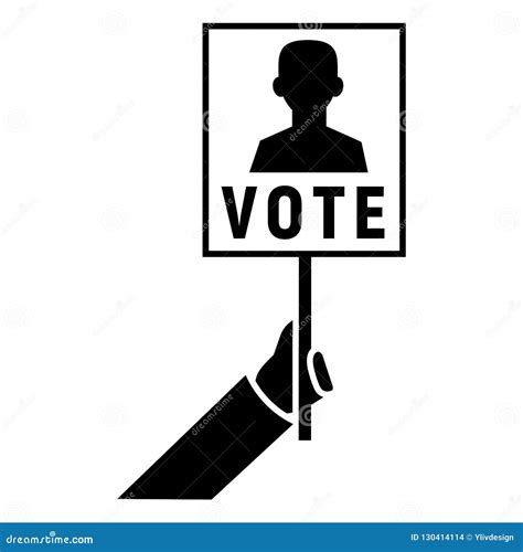 Icono Del Cartel De La Mano Del Voto Estilo Simple Ilustración Del