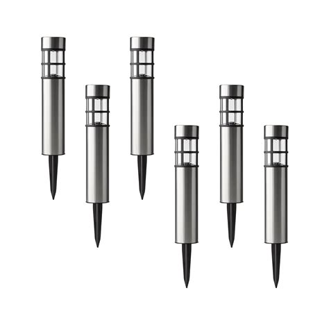 Mainstays Solar Powered Stainless Steel Bollard Landscape Path Light