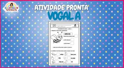 Atividade Pronta Vogal Inicial