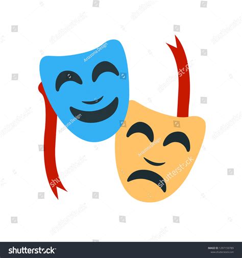 Tragedy Comedy Masks Emoji Vector Stock Vector (Royalty Free ...