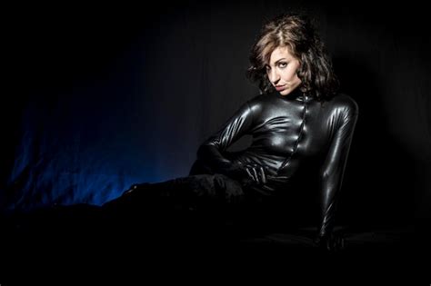 Premium Photo Sexy Brunette In Black Latex Costume Fashion Shot Of A Woman In Black Glossy