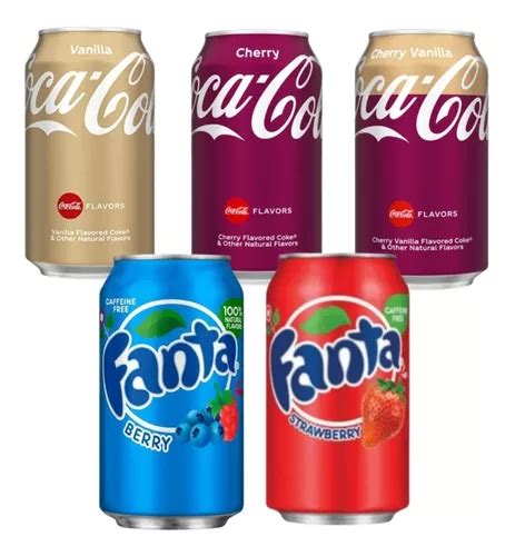 Kit 5 Sabor Refrigerantes Importados Lata Fanta Coca Outros