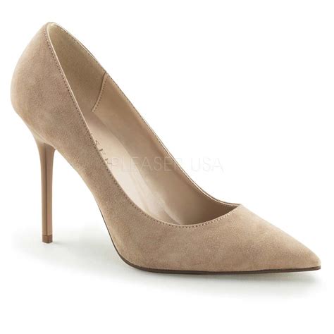 Pleaser Classique 20 Nude Suede Blush In Sexy Heels Platforms 50 15