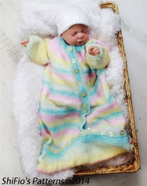 Knitting Pattern For Baby Sleeping Bag In Sizes Pdf Etsy