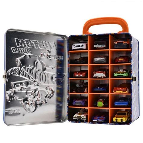 Контейнер для 18 машинок Hot Wheels в синьому металевому корпусі HWCC2 23B