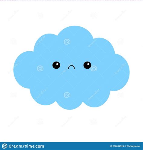 Ic Ne De Nuage Blanc Visage Triste Nuages Moelleux Dessin Anim