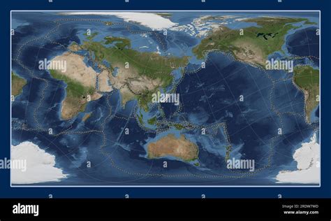 Okinawa Tectonic Plate On The Blue Marble Satellite Map In The