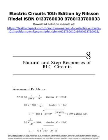 Electric Circuits 10th Edition Nilsson Solutions Manual 1 By Johnson