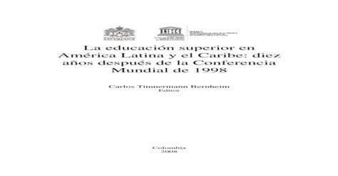 La educación superior en América Latina y el Caribe diez PDF