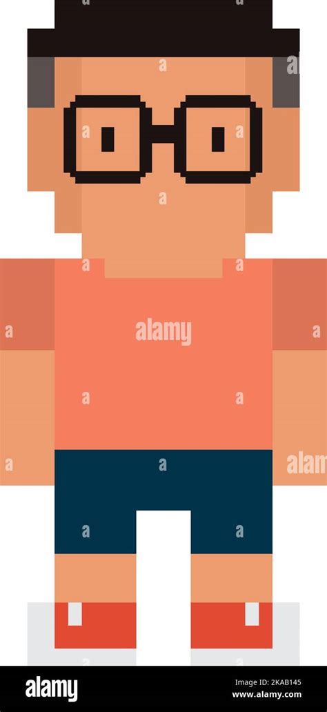 Pixel Nerd Guy Stock Vector Image And Art Alamy