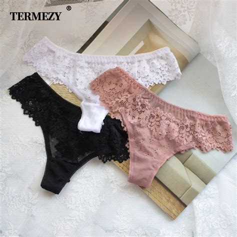 Termezy Women Sexy Lace Lingerie Temptation Low Waist Panties