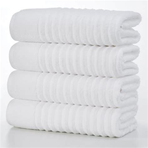 Linery And Co Zero Twist Cotton Textured Bath Towel Set White 6 Piece