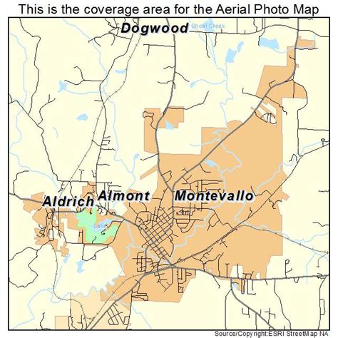 Aerial Photography Map of Montevallo, AL Alabama