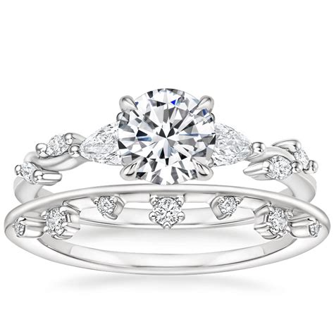 Platinum Agave Three Stone Diamond Ring 12 Ct Tw With Leilani