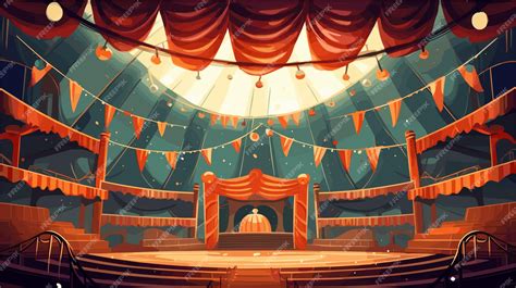 Premium Vector Drawing Of A Circus Arena Inside Vector