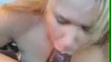 Blonde Bitch Sucks Black Dick Porn300