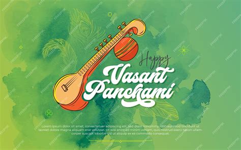 Premium Vector Happy Vasant Panchami Vector Background Design Template