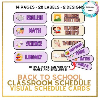 visual class schedule daily classroom routine cards   australian