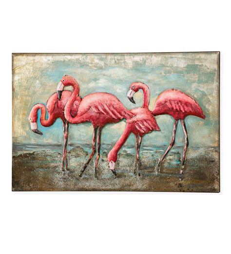 Handcrafted D Flamingo Metal Wall Art Wind And Weather