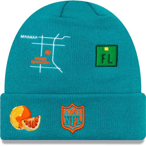 Mens Miami Dolphins New Era Aqua Super Bowl Vii City Transit Cuffed Knit Hat