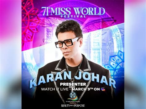 Karan Johar To Host The Upcoming Miss World Festival