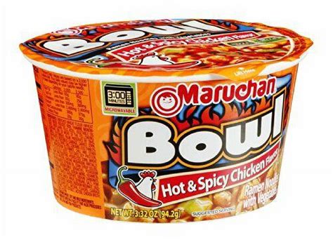 Maruchan Bowl Hot Spicy Chicken Flavor Ramen Noodles 3 32 Oz 12 Pack Walmart