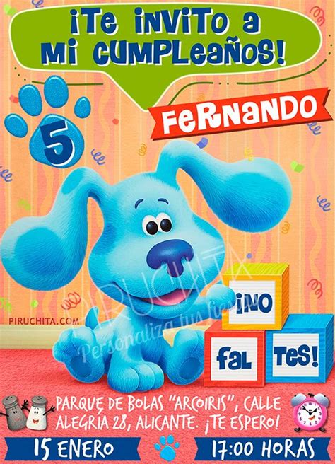 Invitaci N Cumplea Os De Las Pistas De Blue Blues Clues Las Pistas