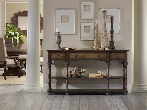 Hooker Furniture Rhapsody Three Drawer Console With Turned Pedestal