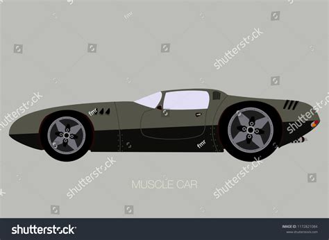 Custom Muscle Car Illustration Side View Stock Vector (Royalty Free ...