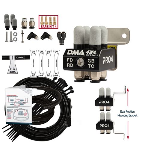 DMA Diff Breather Kit 4 Port For Toyota Hilux Sr5 Models 4x4 Black