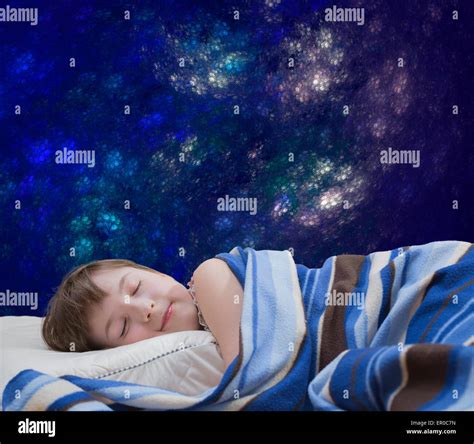 Sleeping girl relaxing night sky on abstract background Stock Photo - Alamy