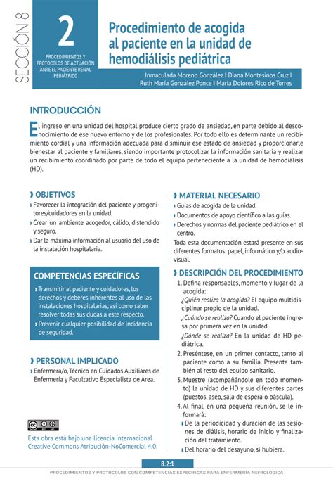 PDF Procedimiento de acogida al paciente en la unidad de hemodiálisis