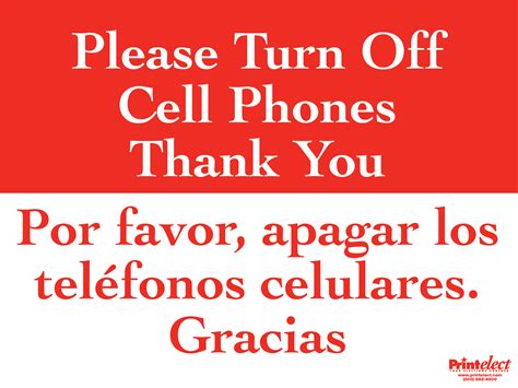 Bilingual Please Turn Off Cell Phones Sign English Spanish Printelect