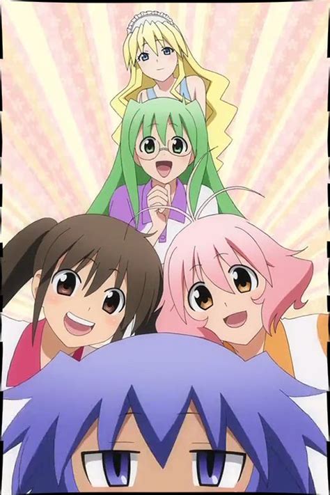 The Big ImageBoard TBIB Akiyama Chitose Blonde Blue Eyes Brown Eyes Green Eyes Green Hair