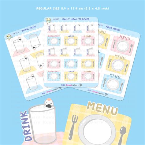 Jual Daily Meal Tracker And Menu Writable Journal Schedule Sticker Stiker Makanan Menu