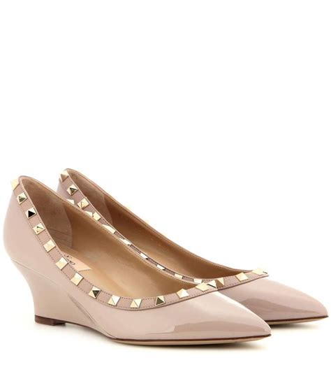 Rockstud Nude Leather Wedge Pumps Valentino Wedge Pumps Pumps