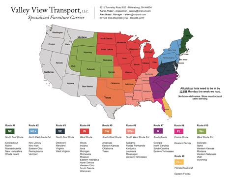 Routes & Schedules - Valley View Transport