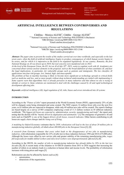 (PDF) ARTIFICIAL INTELLIGENCE BETWEEN CONTROVERSIES AND REGULATIONS