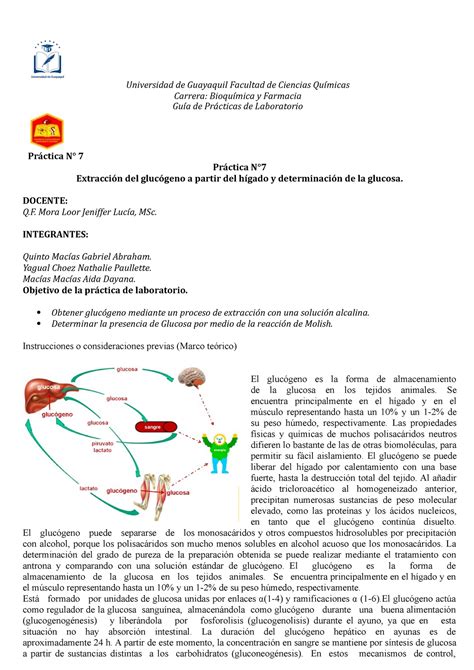 Práctica N7 Extracción del glucógeno a partir del hígado y