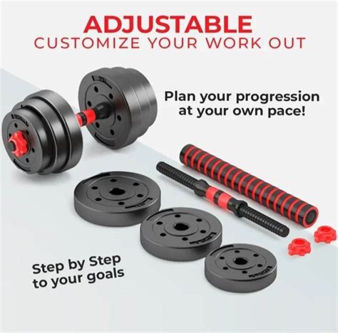 40kg Dumbbell Set 20kg Each Bumper Plate Adjustable Strength Gym With