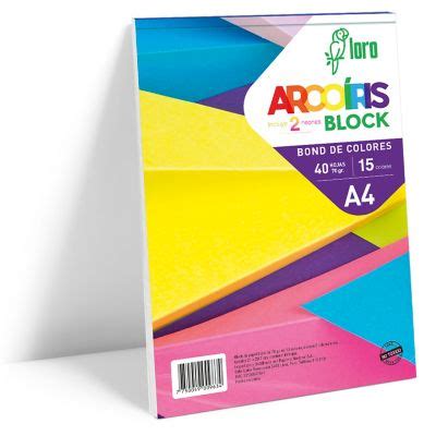 Block Bond Arcoiris A Hojas Colores Tottus Per