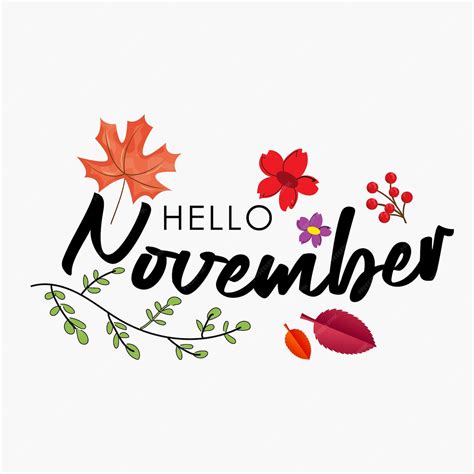 Premium Vector | Hand drawn hello november banner template for autumn ...