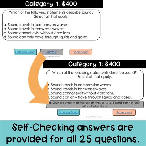 Sound Jeopardy Game - Interactive Review Game